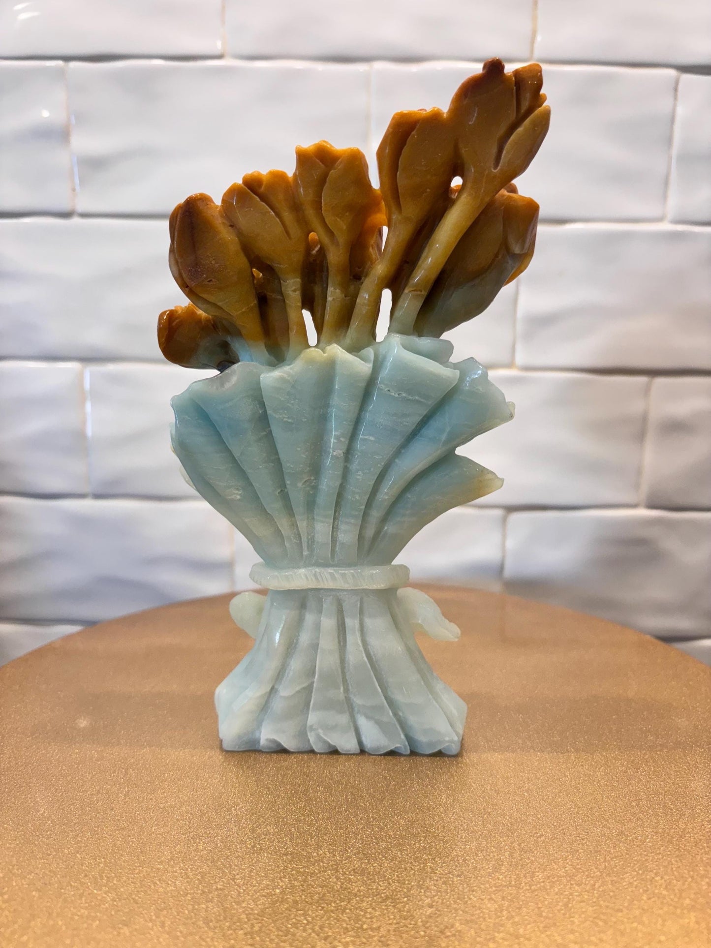 Amazonite Flower Carving