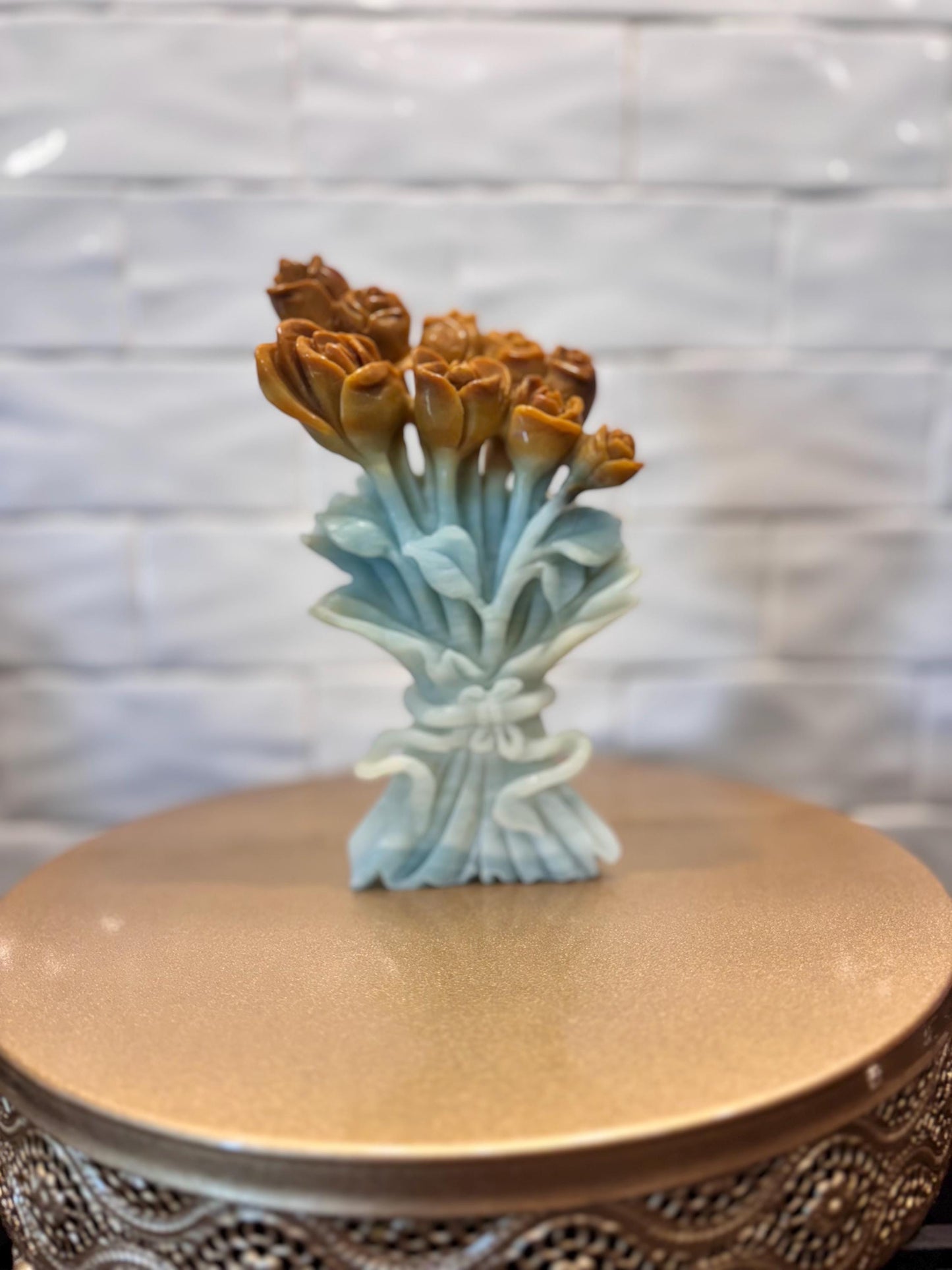 Amazonite Flower Carving