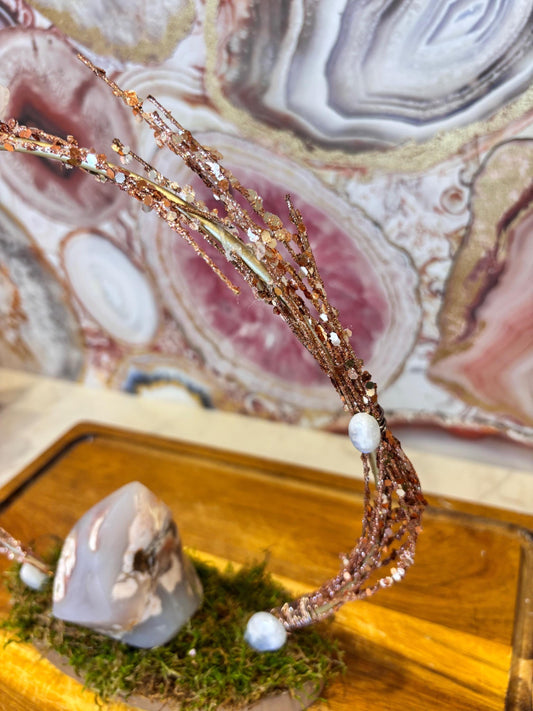 Pink Flower Flame inside a Moonstone Forest