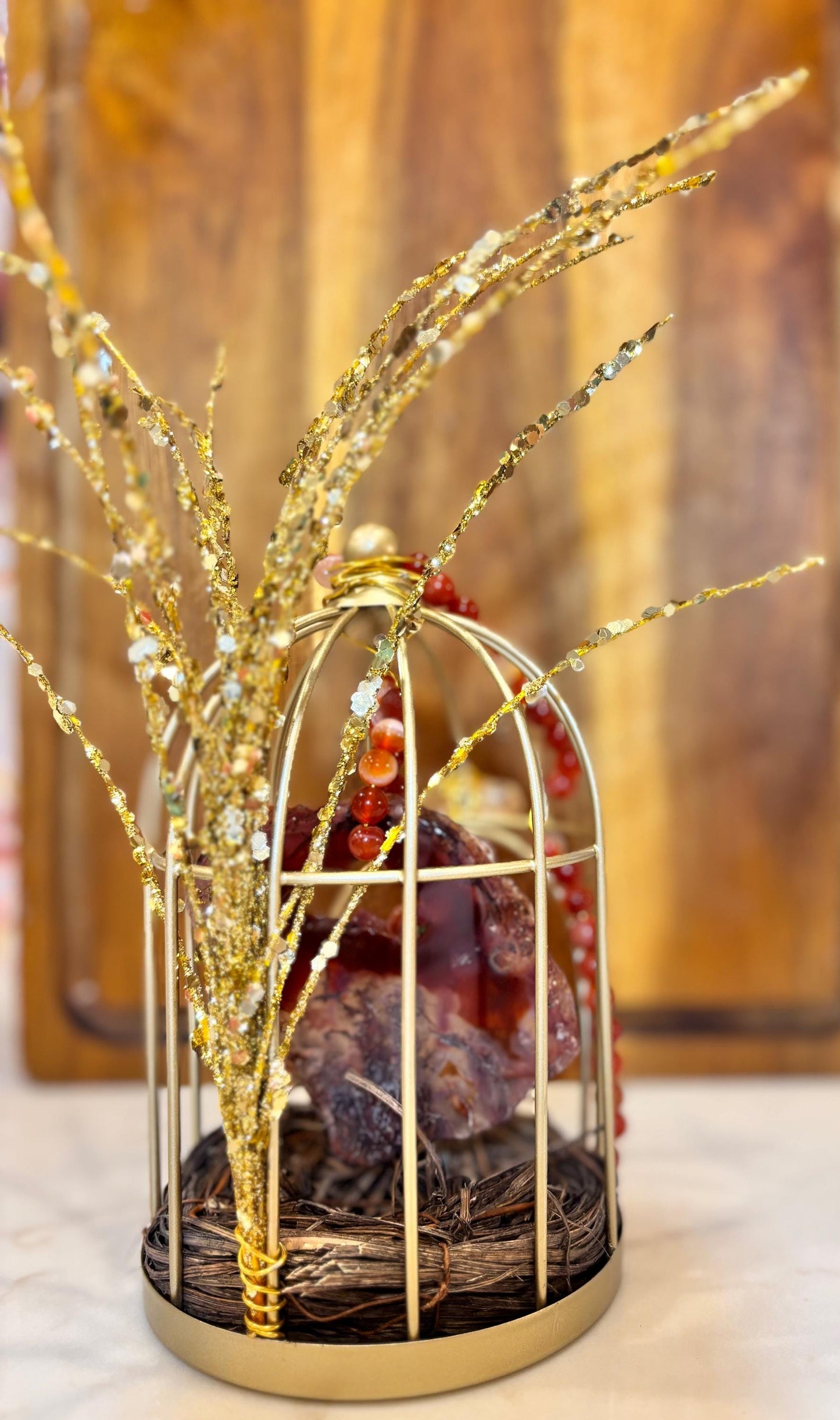 Carnelian Bird in a Golden Cage
