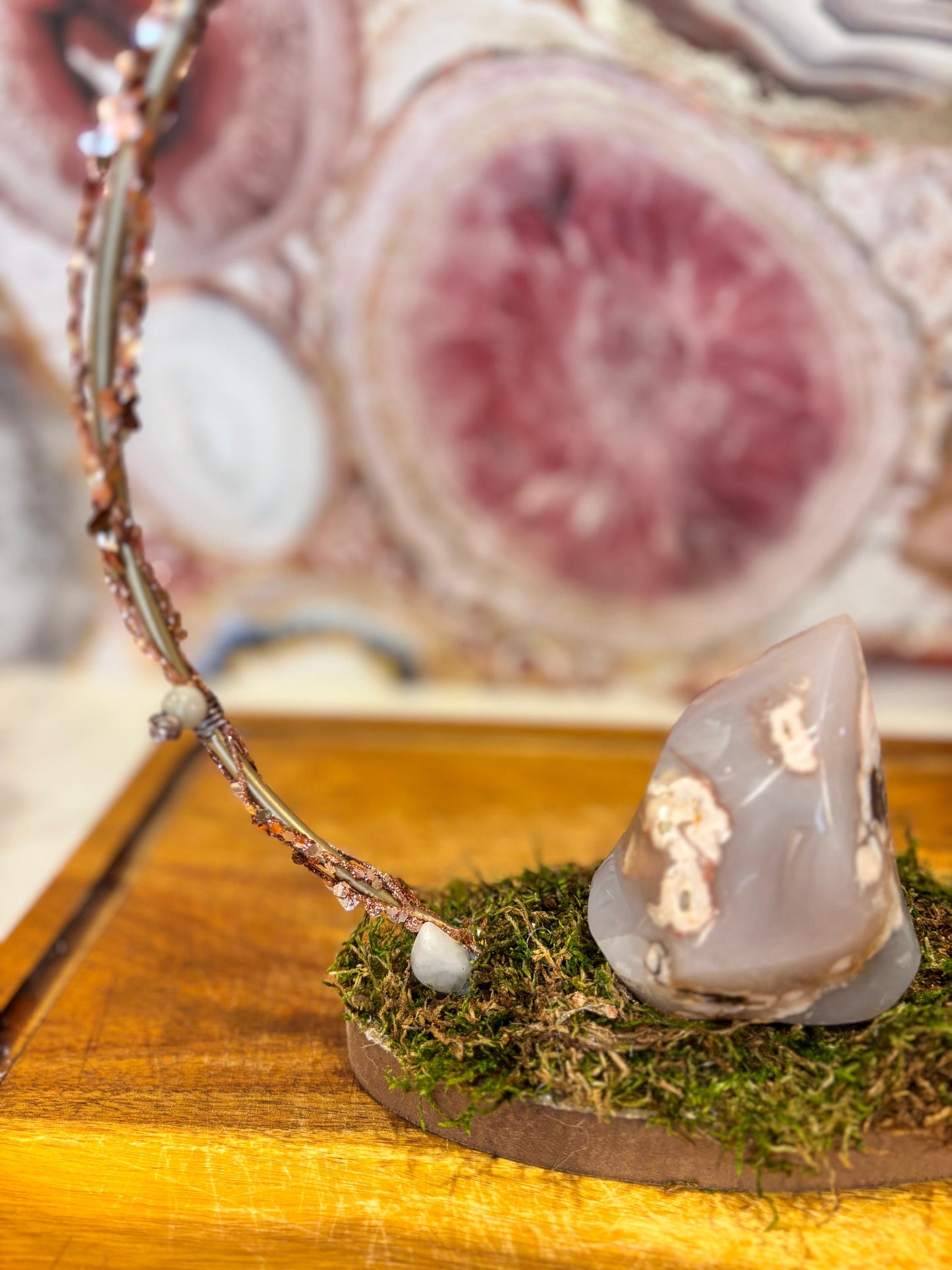 Pink Flower Flame inside a Moonstone Forest
