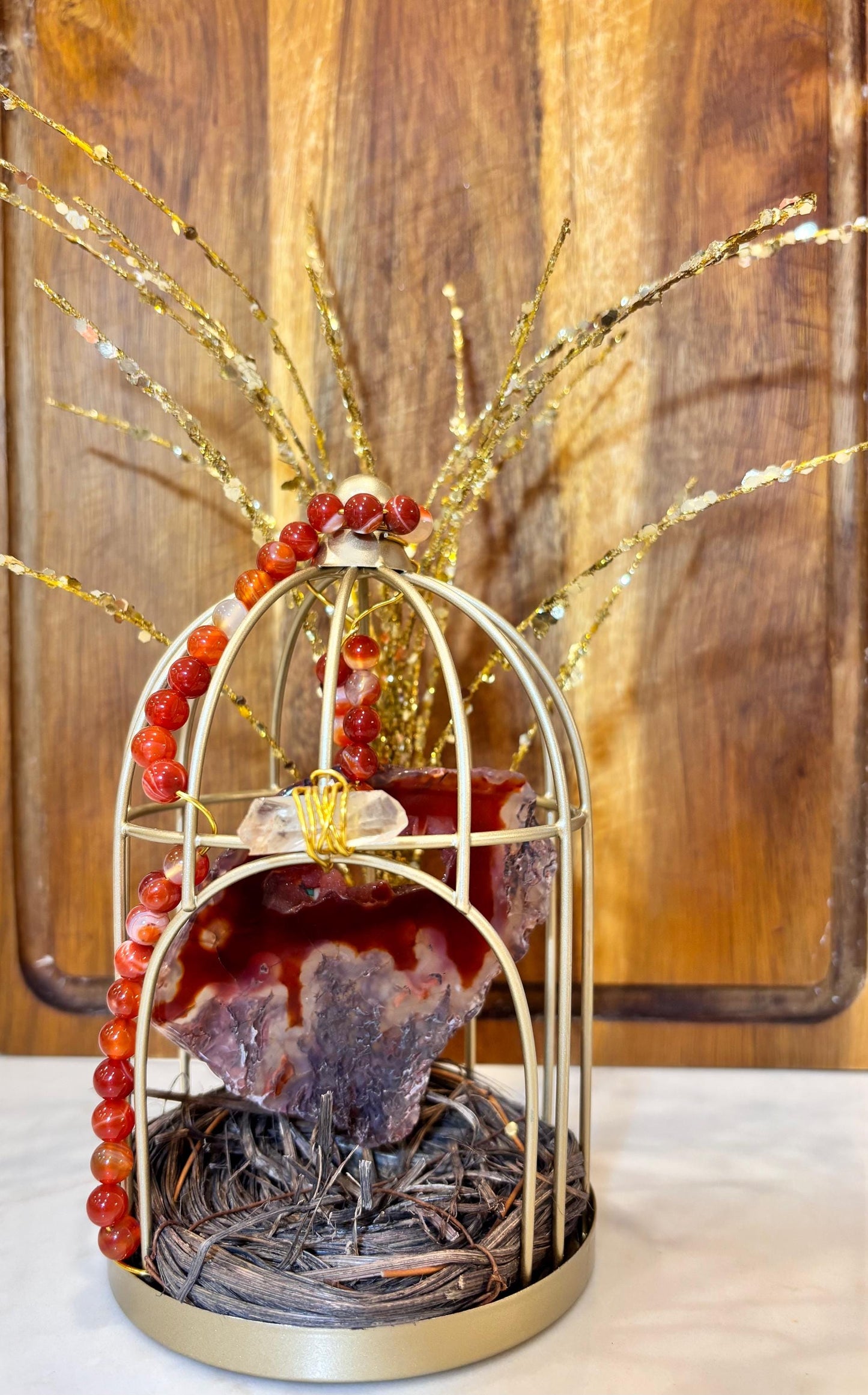 Carnelian Bird in a Golden Cage