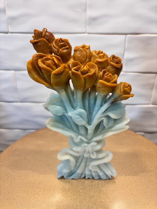 Amazonite Flower Carving
