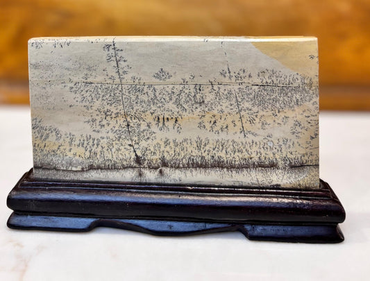 Picture Jasper Slab in Custom Wood Base