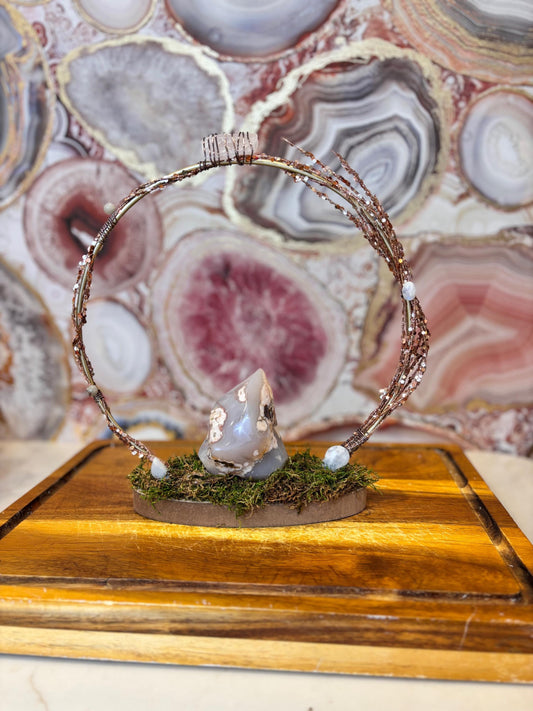 Pink Flower Flame inside a Moonstone Forest